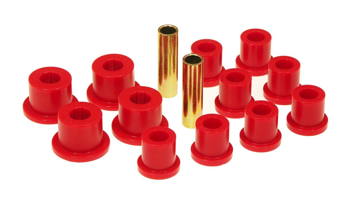 Prothane 18-1002 Red Rear Spring Eye and Shackle Bushing Kit