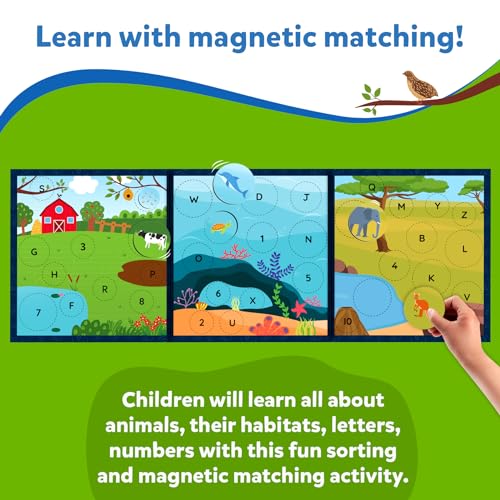 Skillmatics Magnetic Matching Activity - Letters, Numbers & Animals, Preschool Learning Toy & Game for Kids, 35+ Magnetic Pieces, Gifts for Boys & Girls Ages 3, 4, 5, 6