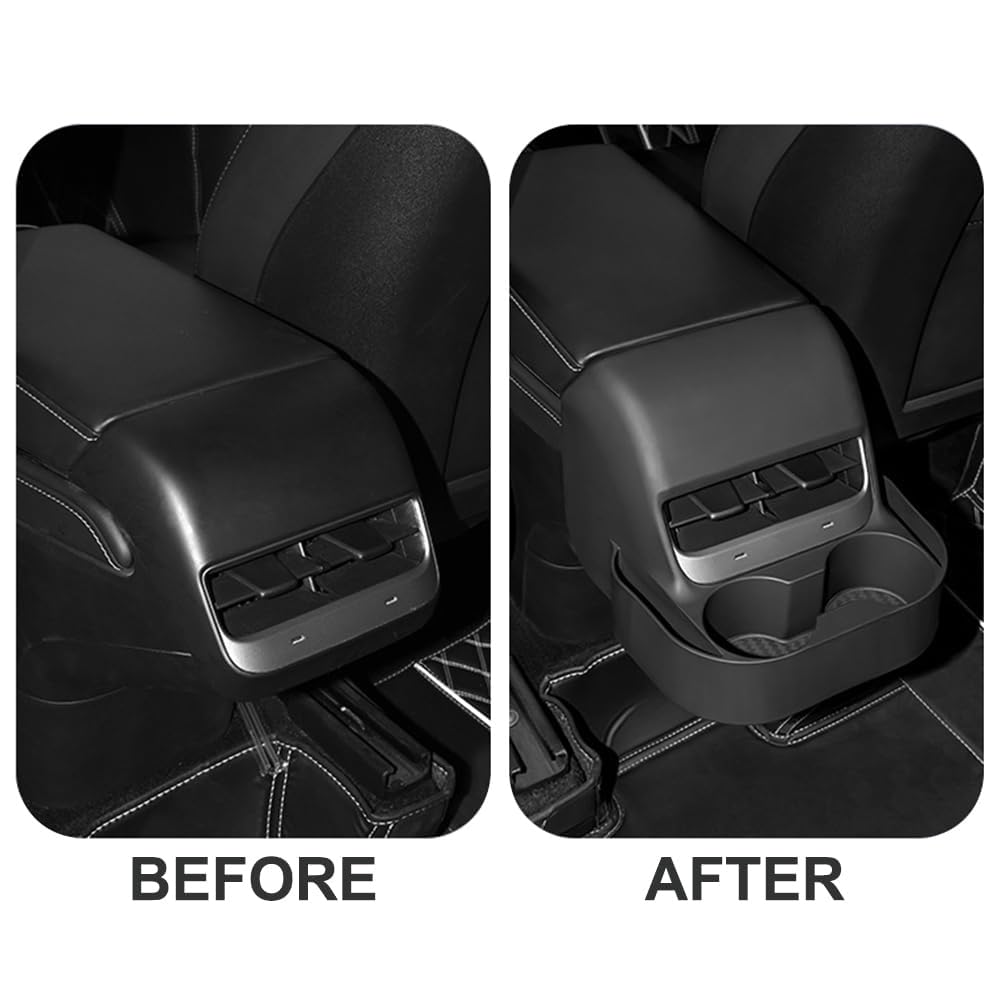 Rear Seat Cup Holder for Tesla Model Y 2021-2024 Model 3 2017-2023 AC Vent Rear Cup Holder Organizer Back Seat Cup Holder