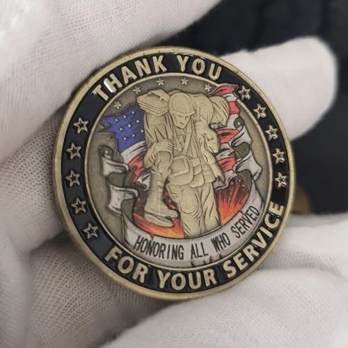 Thank You for Your Service Tribute to American Heroes Challenge Coin Gift for Veterans (Pack of 10)