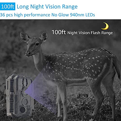 GardePro E5 Trail Camera, 48MP 1296p, Game Camera with Ultra Fast 0.1s Motion Activated, 100ft Night Vision, 90ft Detection Distance for Outdoor Wildlife Scouting, Hunting, Camo