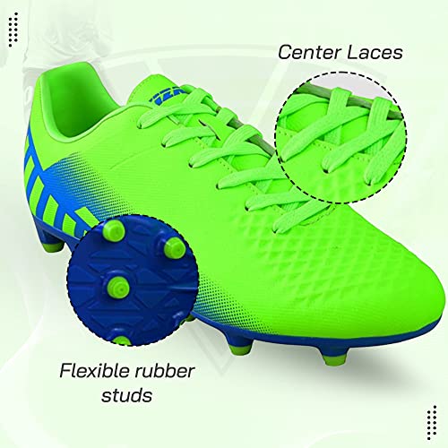 Vizari Santos Firm Ground Soccer Cleats - Durable, Lightweight & Water-Resistant - Adult Soccer Cleats with Adjustable Straps - Womens & Mens Soccer Cleats with Round Studs for Maximum Traction Green