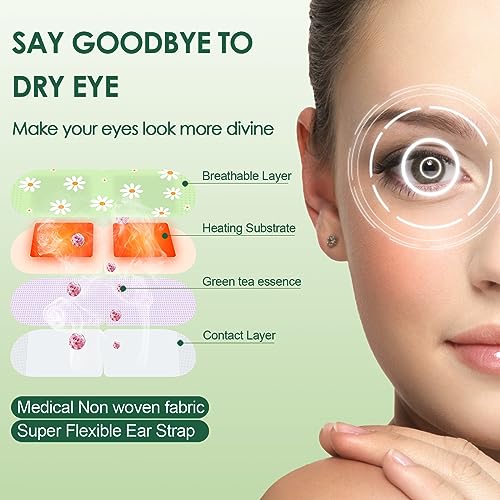 ZHENYEMEI Self Heating Warm Compress for Eyes | 6A Silk Cotton Material | Heated Eye Mask for Fast Relief of Dry Eyes | No Microwave Needed | Eye Treatment Products for Dry Eye Relief | 20 Count