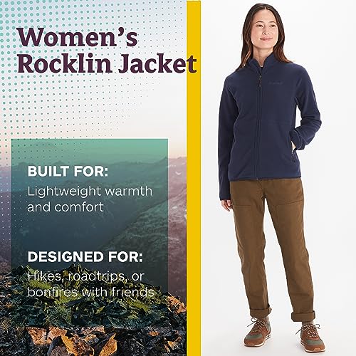 MARMOT Women's Rocklin Full-Zip Jacket, Warm Lightweight Fleece, Wild Orchid, Medium