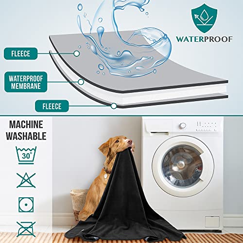 PetAmi Waterproof Pet Blanket Dog Bed Couch Cover for Furniture, Reversible Washable Soft Fleece