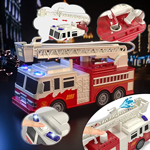 TEMI 4 Pack Emergency Vehicles for Kids, Helicopter, Police Car, Fire Truck, Ambulance Friction Powered Toys for Toddlers, Gifts for Age 3-12 Boys Girls