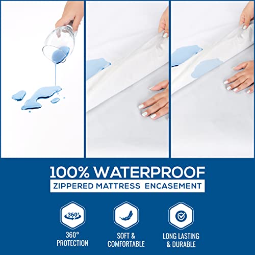 Utopia Bedding Premium Zippered Mattress Encasement (Fits 6 Inches Mattress, Twin) - Waterproof and Bed Bug Proof Mattress Protector - Six-Sided Mattress Cover