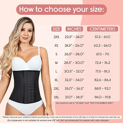Lady Slim Fajas Colombianas Reductoras Y Moldeadoras para Mujer Underbust Waist Cincher Corset Sport Girdle Hourglass Body Shaper Black V2 Large