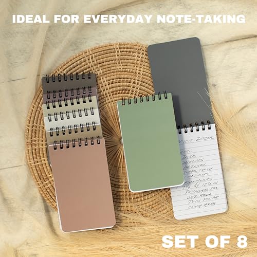 ZICOTO Aesthetic Pocket Notebooks Set Of 8 - Small 3x5 Spiral Notepads With Lined Pages - The Perfect Little Mini Note Pads to Stay Organized and Boost Productivity at Work or School