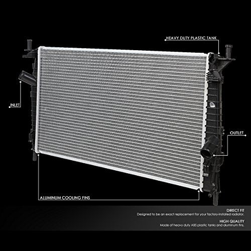 DNA Motoring OEM-RA-2696 OE Style 1-Row Aluminum Direct Fit Radiator Compatible with 04-09 Mazda3 2.0L/2.3L (Turbo) AT, 26-7/16" W X 14-1/2" H X 7/8" D, 1-5/16" Inlet, 1-5/16" Outlet