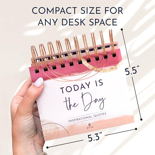 RYVE Motivational Calendar - Daily Flip Calendar with Inspirational Quotes - Motivational Gifts for Women, Inspirational Desk Decor for Women, Office Decor for Women Desk, Office Gifts for Women