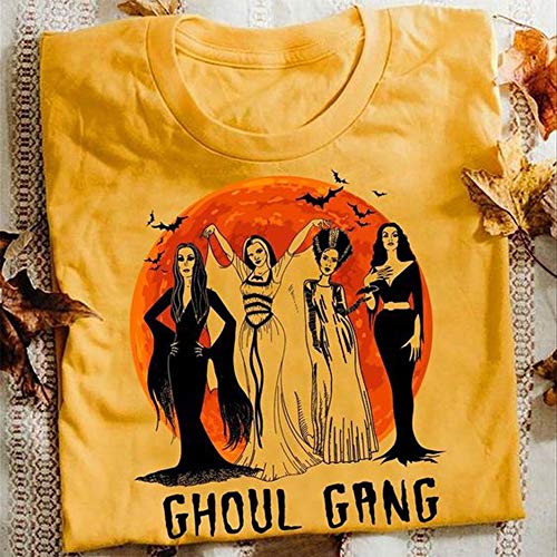 Ghoul Gang Halloween T Shirt Women Sunset Sanderson Sisters Graphic Tee Hocus Pocus Witch Fall Casual Tops (Grey, S)