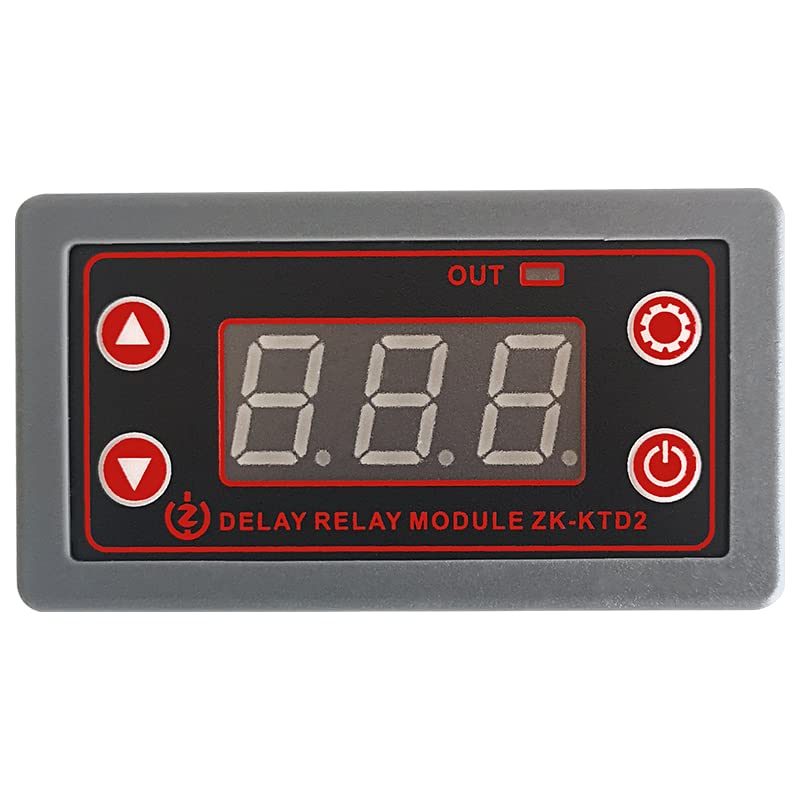 Time Delay Relay, CavalliFun Timer Delay Controller Module DC 5V 12V 24V, Delay Power-Off Trigger, LCD Display Delay-Off Cycle Timer 0.01s-9999mins and Delay Switch Control Support Micro USB 5V Input