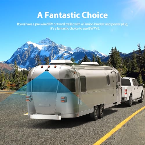 ZEROXCLUB 1080P 7" Wireless RV Backup Camera System, Compatible with Furrion Pre-Wired RV Truck Trailer, DVR Monitor & IR Night Vision Rear View Camera, IP69K Waterproof, Adjustable Parking lines, BW7
