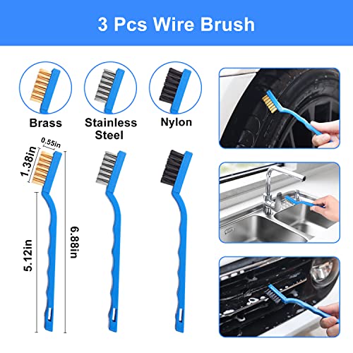 62'' Car Wash Brush Kit Mitt Mop Sponge with Long Handle, 1 Chenille Scratch-Free Replacement Head, Car Wheel Tire Brush, Car Detailing Brushes,Car Dash Duster,Tower,Car Cleaning Kit for Cars RV Truck