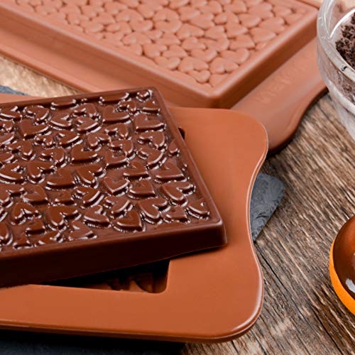 Fimary Chocolate Molds - Non-Stick Chocolate Bar Mold, Break Apart Chocolate Bar Maker Food Grade Deep Chocolate Bar Mold For Knafeh Pistachio Chocolate Bar Milk Chocolate Bar Home Diy