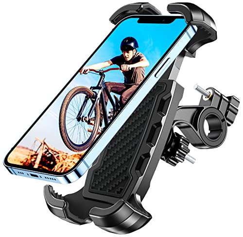 Viccux Motorcycle Phone Mount, Upgrade [Never Fall Off] [0 Shake] Bike Phone Mount, [3s Put & Take] 360° Rotatable Phone Holder for Motorcycle Bike Bicycle Scooter Compatible with Cellphones 4.7-6.8”