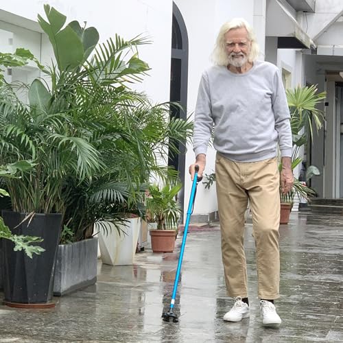 REHAND Walking Cane for Men & Women - Foldable, Adjustable, Lightweight, Self Standing Pivot Walking Cane, Soft Handle Grip, with Travel Bag, Walking Sticks for Seniors & Adults (Black)