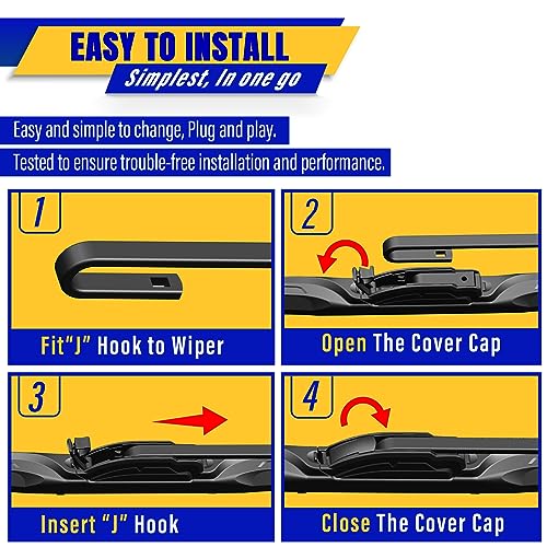 3 wipers Replacement for 2007-2011 Honda CRV CR-V/2007-2018 Acura RDX/2018-2020 nissan leaf, Windshield Wiper Blades Original Equipment Replacement - 26"/16"/14" (Set of 3) U/J HOOK