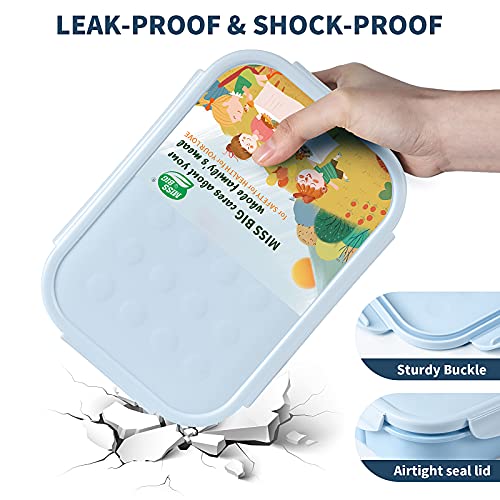 MISS BIG® Bento Box,Bento Box for Kids,Lunch Box Kids,Ideal Leakproof Kids Lunch Box,Lunch Containers No BPAs and Chemical Dyes,M/W,D/W & Fridge Safe(1150ml Blue)