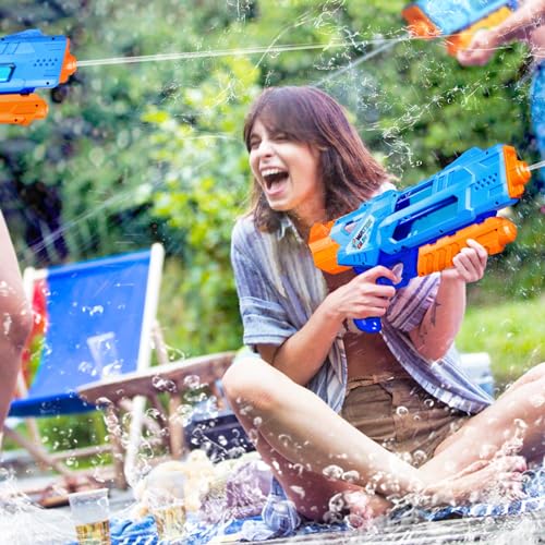 Super Water Guns for Kids Adults - 2 Pack Super Water Blaster Soaker Squirt Guns 1200cc with Excellent Range - Ideas Gift Toys for Summer Outdoor Swimming Pool Beach Sand Water Fighting Play