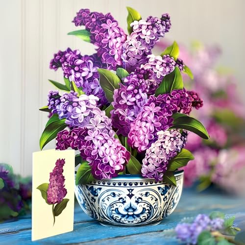 Freshcut Paper Pop Up Cards, Paper Flower Bouquet 3D Popup Greeting Cards with Note Card & Envelope, Birthday Card, Anniversary Card, Get Well Gifts for Women,12" French Blooms