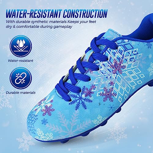 Vizari Frost Outdoor Firm Ground 2 Kids Soccer Cleats | Athletic Football Shoes for Boys and Girls | Stylish Outdoor Soccer Shoes | Blue/Purple