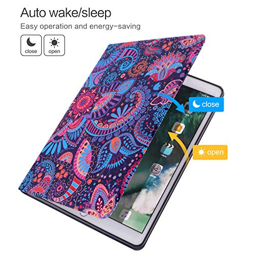 ipad 9.7 inch 5th/6th Generation 2017 2018 Case, ipad air 1 2 Case, Vimorco Premium Leather Protect Covers, Adjustable Stand with Auto Wake/Sleep, Blue Lemon