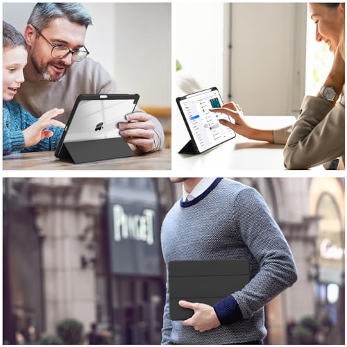 BQDIYOO Case for iPad 9th Generation 2021/iPad 8th Generation 2020/iPad 7th Generation 2019, iPad 10.2 Case with Pencil Holder, iPad 9/8/7 Case Auto Sleep Wake and Lightweight, Black