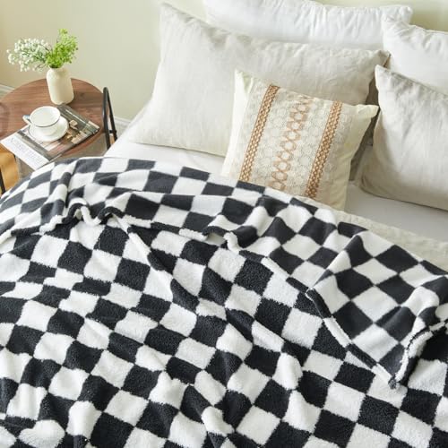NEWCOSPLAY Knitted Light Grey Blanket Super Soft Plush Throw for Couch Fuzzy Fluffy Microfiber Lightweight Blanket for Bed Sofa All Season Use (Light Grey, Queen(90"x90"))