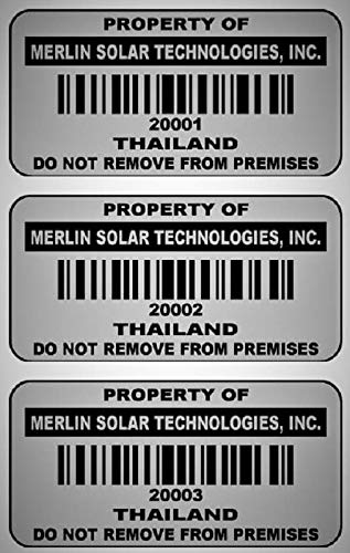 McAuley Labels Asset Tags for Equipment - Custom Inventory Stickers - Metalized Silver Polyester, Permanent Acrylic Adhesive - 2x1" - Silver, 100 Pcs