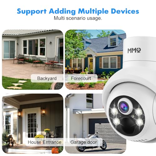 Solar Security Cameras Outdoor, 4MP PTZ Solar Panel for Security Cameras, Battery Powered Wireless Cameras for Home with 128GB Card, PIR Motion Detection, Color Night Vision, Work with Alexa