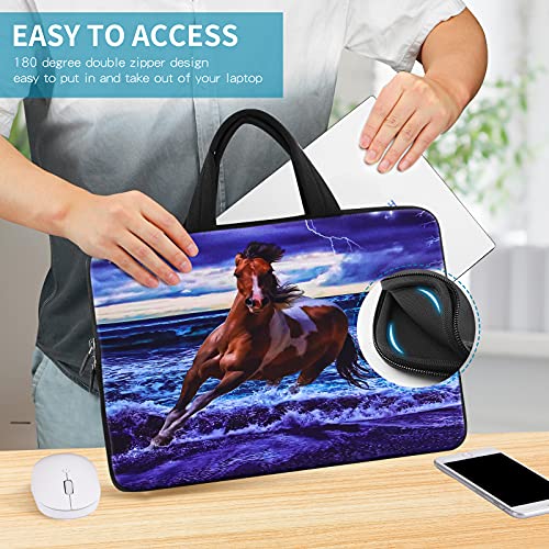 iColor 14 15 15.4 15.6 inch Laptop Bag Case Handle chromebook case Sleeve Computer Protect Case Pouch Holder Notebook Sleeve Neoprene Chromebook Cover Soft Carring Travel Case Blue Sea Turtle ICB-24