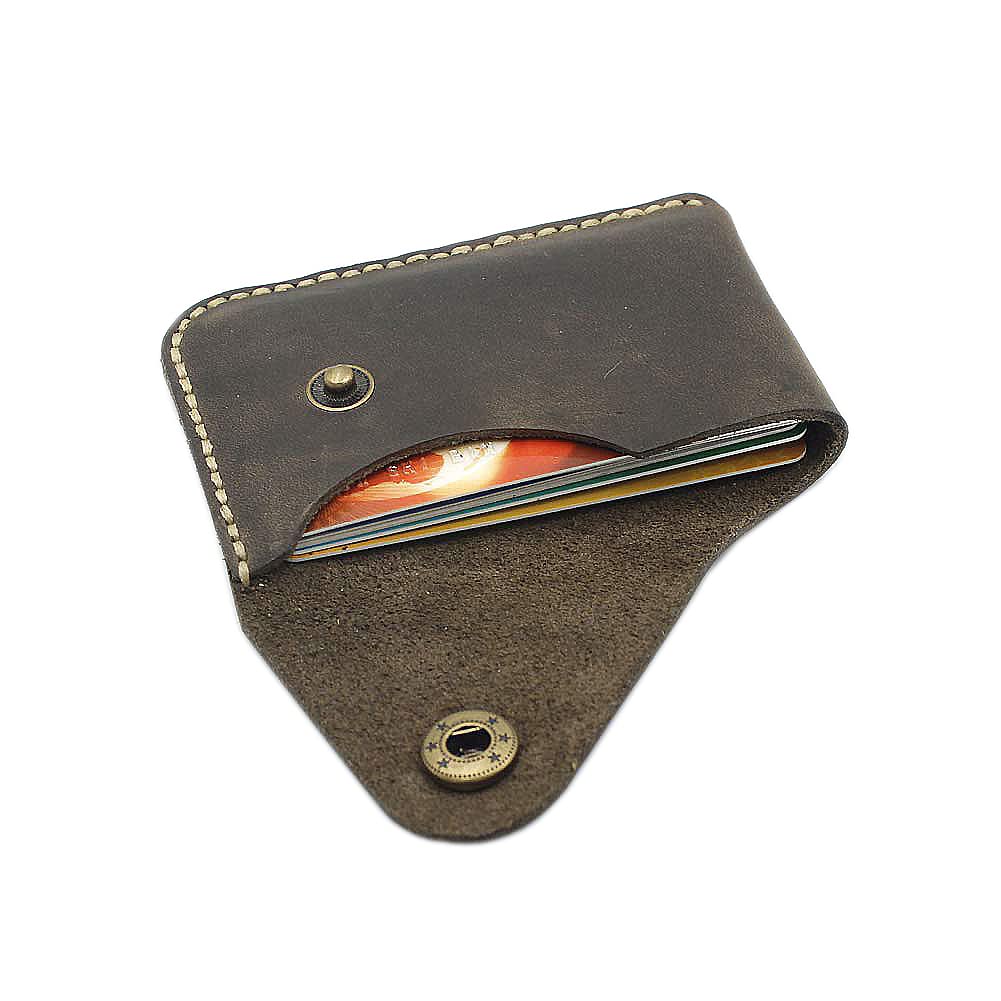 Handmade Genuine Leather Front Pocket Minimalist Card Case Slim Wallet business card holder Credit Card Wallet