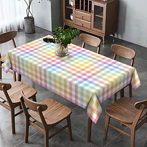 Hafangry Easter Buffalo Check Plaid Tablecloth Gingham Spring Party Decoration Rustic Kitchen Dining Room Table Cover (60" x 60")