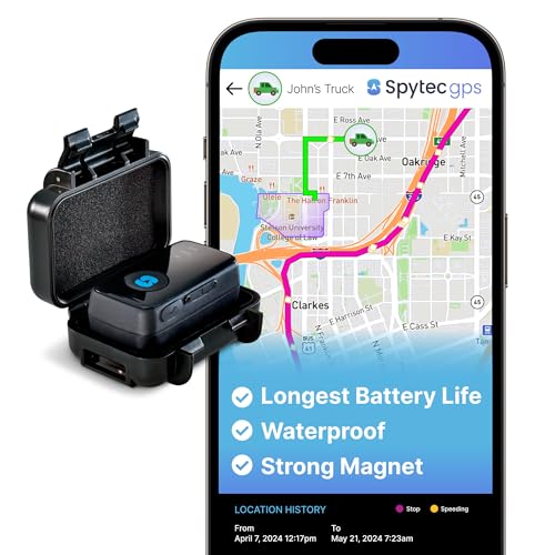 Spytec GPS Mini GPS Smart Tracker for Vehicles, Cars, Trucks, Loved Ones, GPS Tracker Device for Kids & Weatherproof Magnetic Case, Unlimited Updates, Worldwide Real-Time GPS Tracking, USA Made Tech