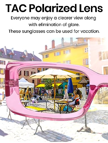 Veda Tinda Vision Fashion Rectangle Sunglasses for Womens and Mens Orange Sunglasses Trendy Vintage Square Unisex Sun Glasses UV400 Protection C27S07