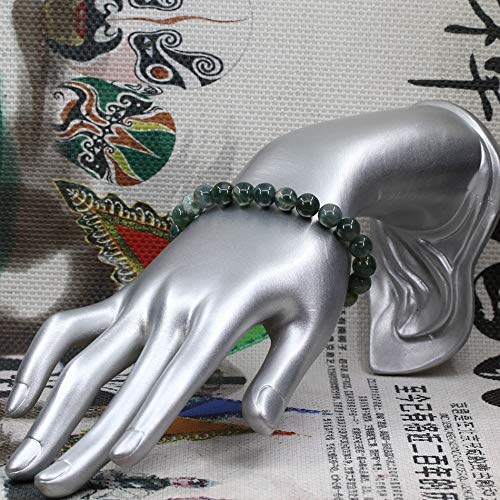 Keleny Natural Green Prehnite Gemstones 8mm Round Beads Crystal Stretch Bracelets 7 Inch Unisex
