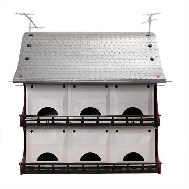 S&K 16-Room Purple Martin House Package – Complete Kit with Barn-Style Martin House, Triangular Pole, Decoys & Guidebook