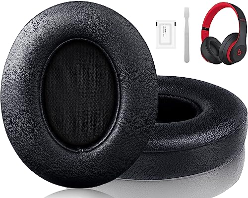 F FEYCH Beats Studio Replacement Earpads for Beats Studio 3 &Beats Studio 2 (B0500/ B0501) 2 Pieces Noise Isolation Comfortable Memory Foam Ear Cushions (Black)