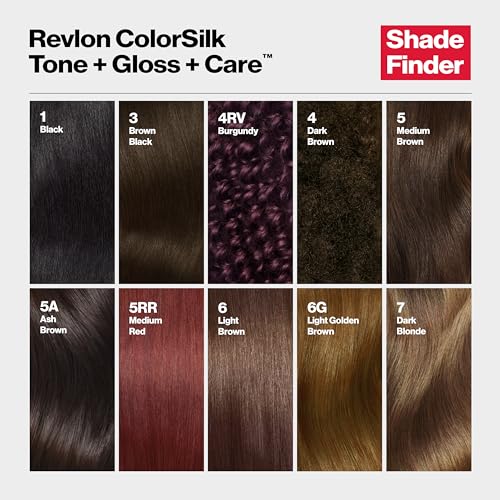 Revlon ColorSilk Tone + Gloss + Care Demi Permanent Hair Color, Hair Dye with Leave in Scalp and Hair Serum, 2x Shinier, 4x Stronger, 3 Brown Black, 4.5 fl. oz