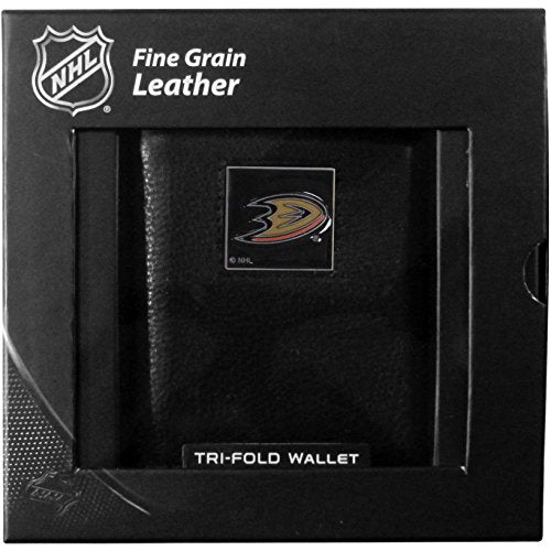 NHL Siskiyou Sports Mens Minnesota Wild Deluxe Leather Tri-fold Wallet Packaged in Gift Box One Size Black