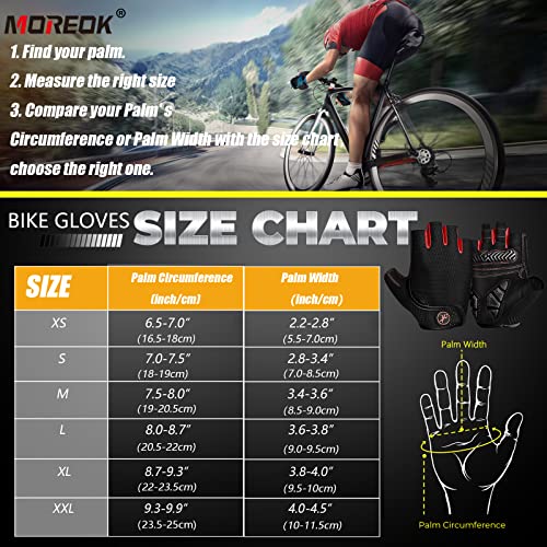 MOREOK-Cycling Gloves Bike Gloves for Men/Women-[5MM Gel Pad] Biking Gloves DEEP Balck-S