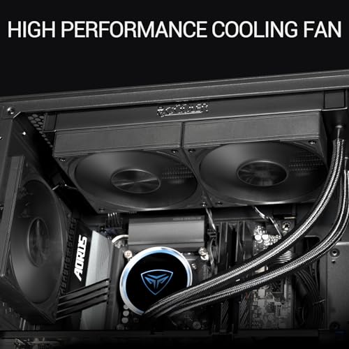 PCCOOLER 120mm Case Fan, F5 R120 PWM 4-Pin FDB PC Fan 2200RPM Daisy Chain Case Fan, 86CFM Cooling Fans 3.2mmH2O 30dB(A) 3 Mode Computer Case Fan for CPU Liquid Cooler, Air Cooler, Black - Single Pack
