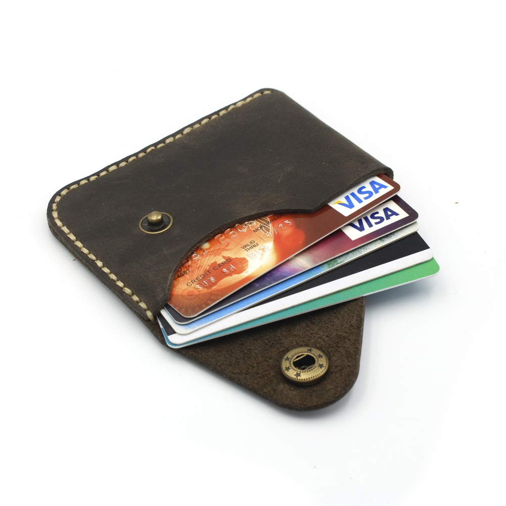 Handmade Genuine Leather Front Pocket Minimalist Card Case Slim Wallet business card holder Credit Card Wallet