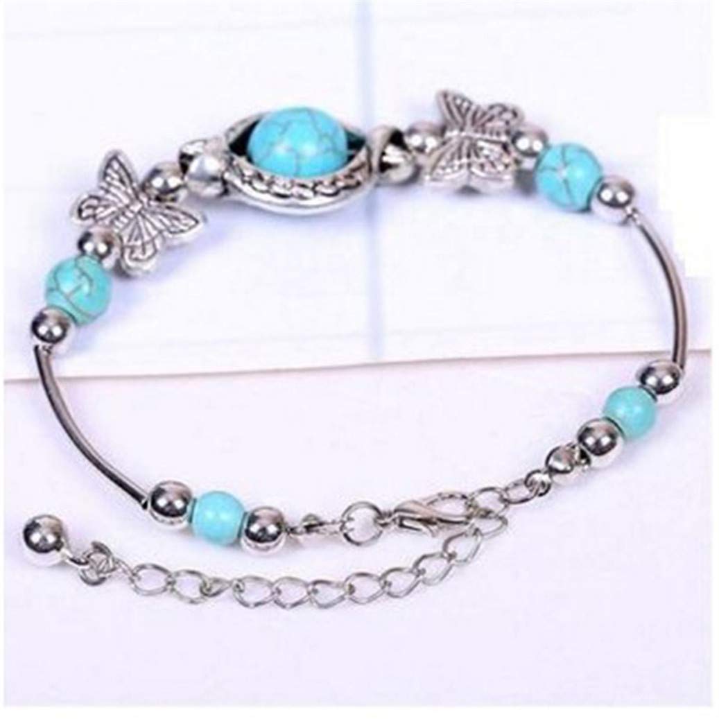 GOMYIE Creative Ethnic Turquoise Butterfly Bracelet For Women Gift Bracelet Anniversary Christmas Valentine'S Day Gifts