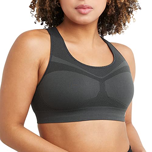 Champion, Infinity Racerback, Moderate Support, Seamless Sports Bra for Women, Asphalt, X-Small