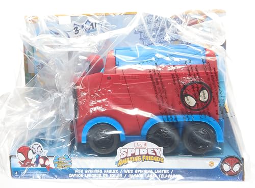 Jazwares Marvel's Spidey and His Amazing Friends Web Spinning Hauler - 8-Inch 3-in-1 Transforming Vehicle - Toys Featuring Your Friendly Neighborhood Spideys