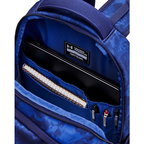 Under Armour Unisex-Adult Hustle 6.0 Backpack, (432) Tech Blue/Navy Magic/Metallic Silver, One Size Fits Most