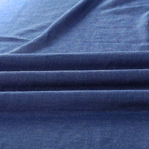 HPD Half Price Drapes Linen Sheer Curtains 84 Inches Long Linen curtain for Bedroom & Living Room (1 Panel), 50W x 84L, Blue Lapis